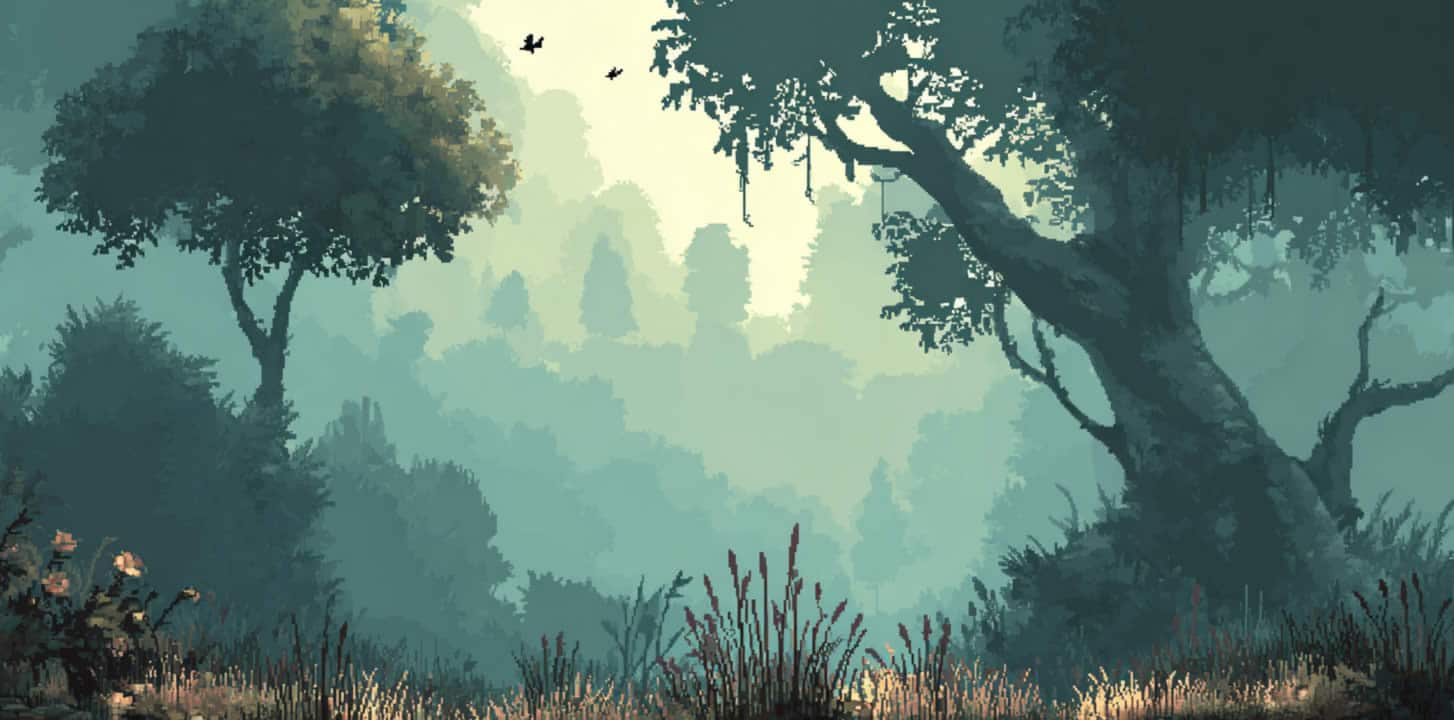 pixel woodland