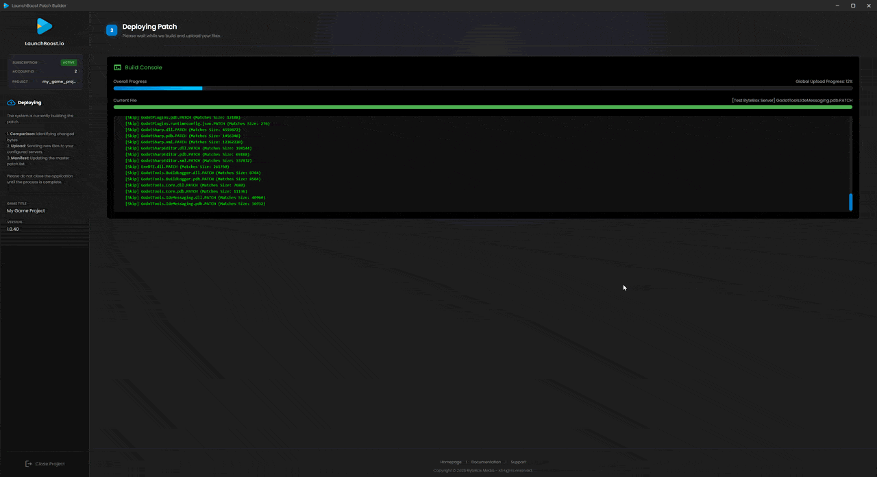 Build Patch & Upload